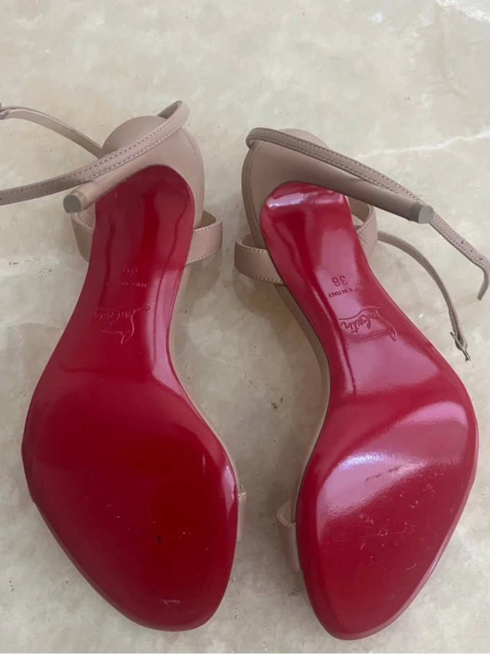 Christian Louboutin Loubigirl 100mm Leather Heels - Picture 4 of 5